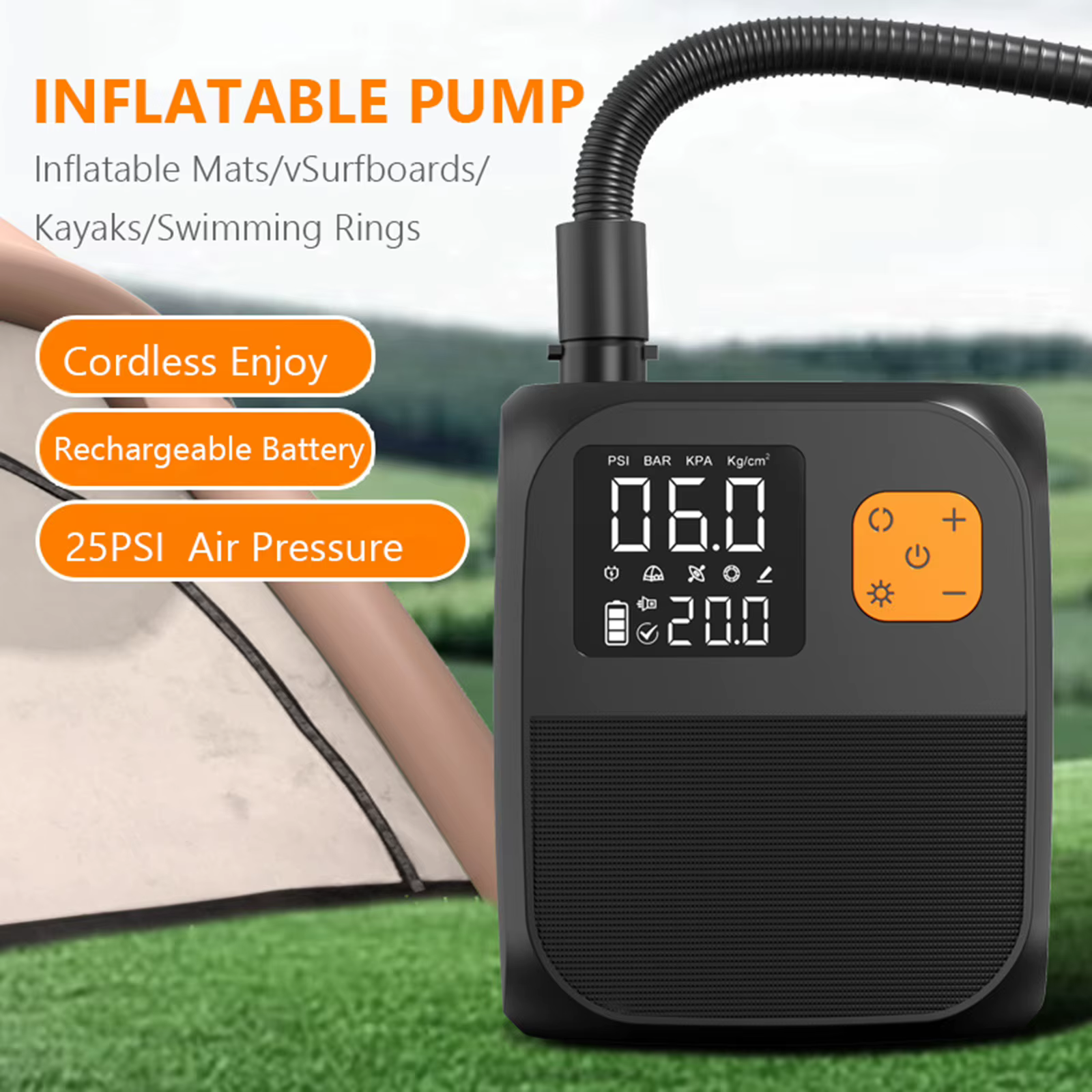 Pompe à air électrique rechargeable pour paddle board, pompe électrique portable pour paddle board gonflable, kayaks, bateaux