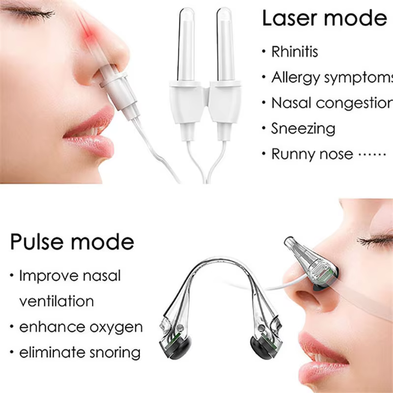 Appareil de traitement de la rhinite, allergie nasale, laser à faible pouls mort, rencontre courante, massage thérapeutique, soins de l'Antarctique