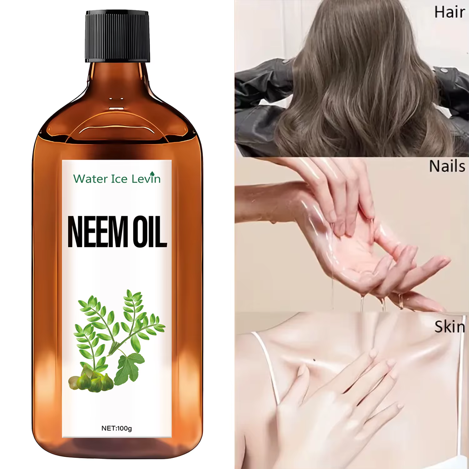 Huile de Neem pour Cheveux - Soin Hydratant Intense pour Cheveux Secs, Redonne Douceur et Éclat, Soin Capillaire Hiver