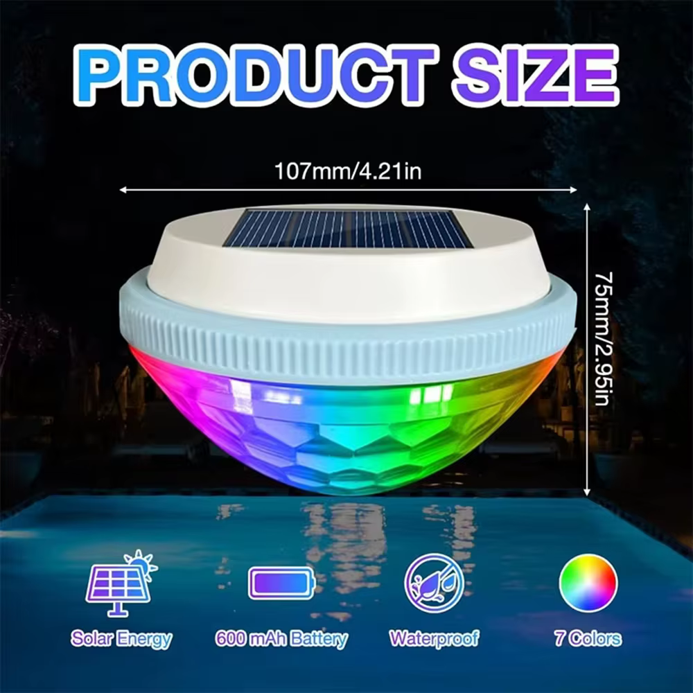 Éclairage solaire flottant pour piscine