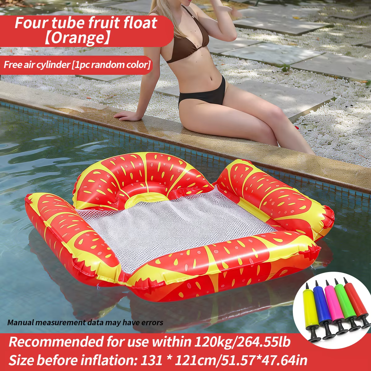 Matelas flottant gonflable 4 tubes en maille avec dossier pliable