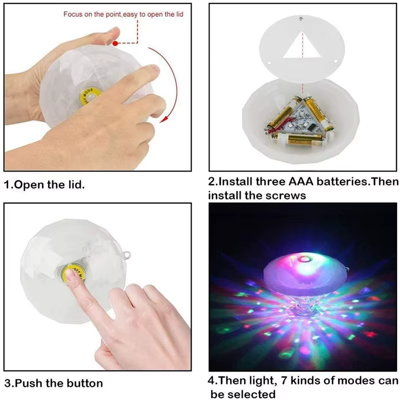 Lampe LED Flottante Colorée en Forme de Diamant