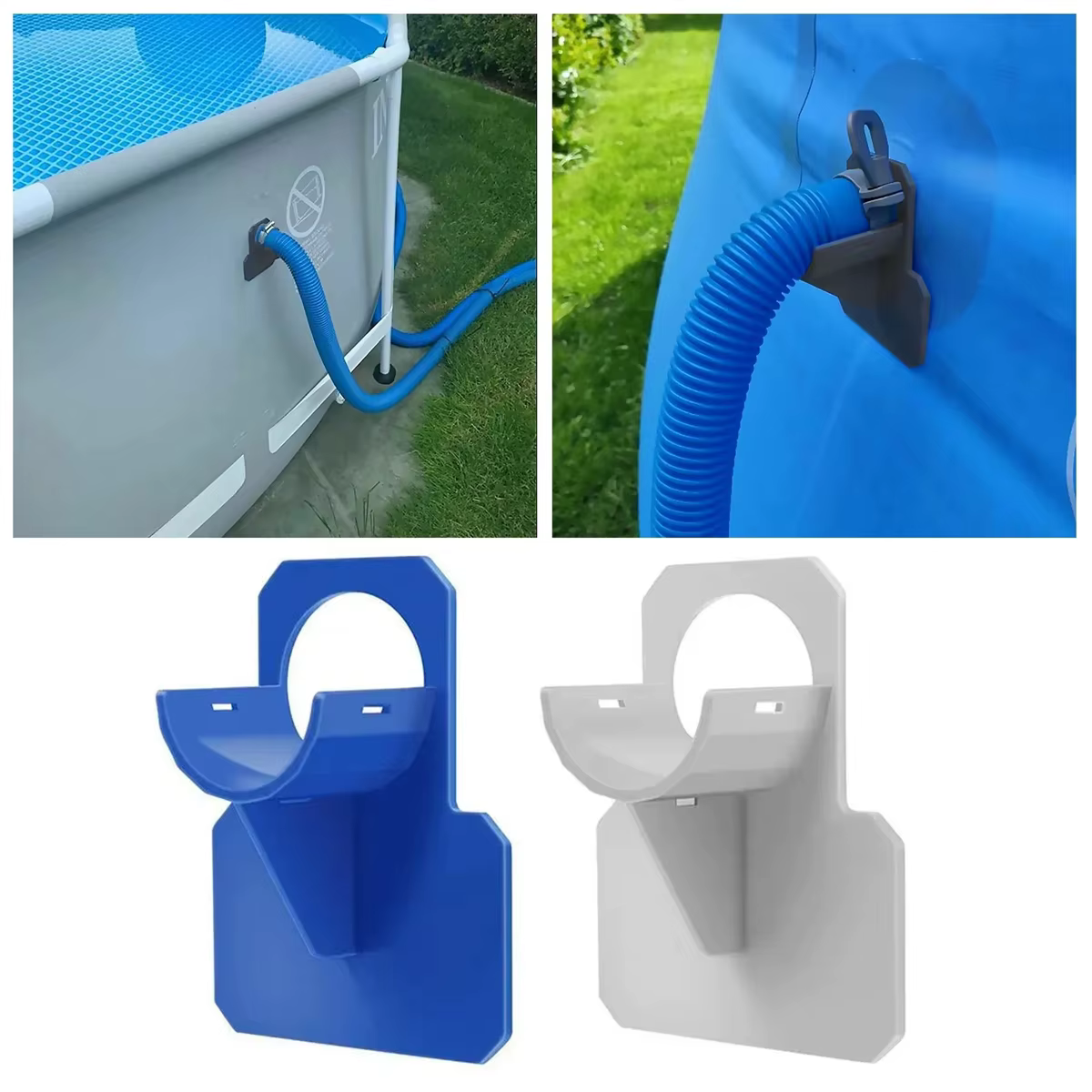 Support en Fiosphate pour Tuyau de Piscine avec Attaches et Clips
