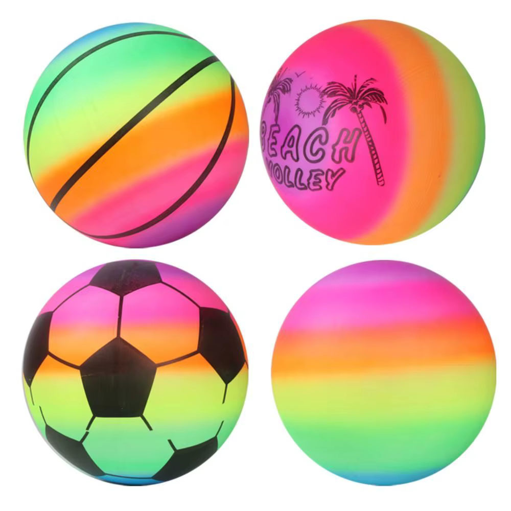 Ballons de jeu aquatiques gonflables en PVC pour l'été, la piscine, les fêtes de jardin, le football de plage et les jeux de football arc-en-ciel