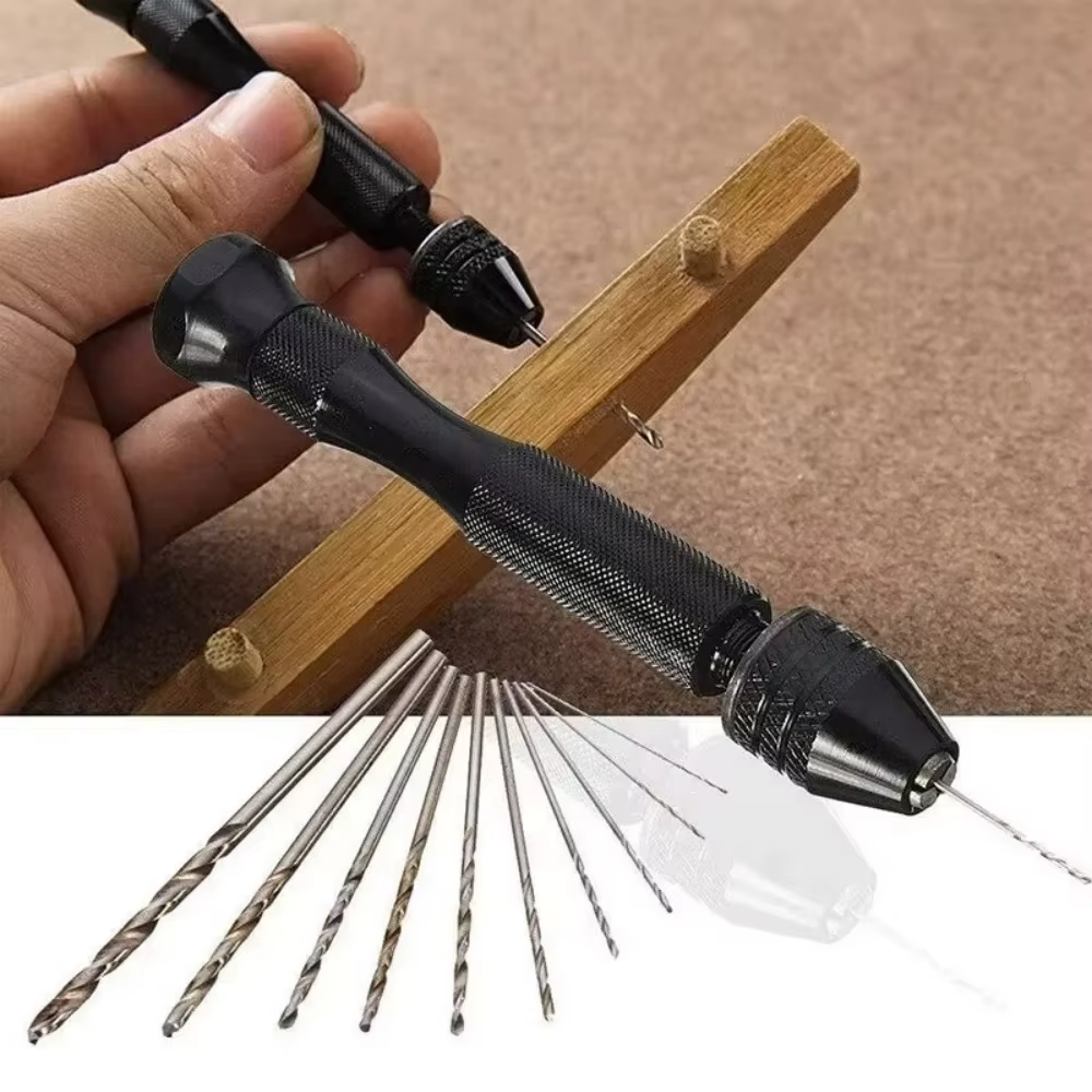 Foret hélicoïdal à la main professionnel, foret hélicoïdal en acier HSS pour modèles de bricolage, sculpture sur bois, Micro accessoires de perceuse à main en aluminium