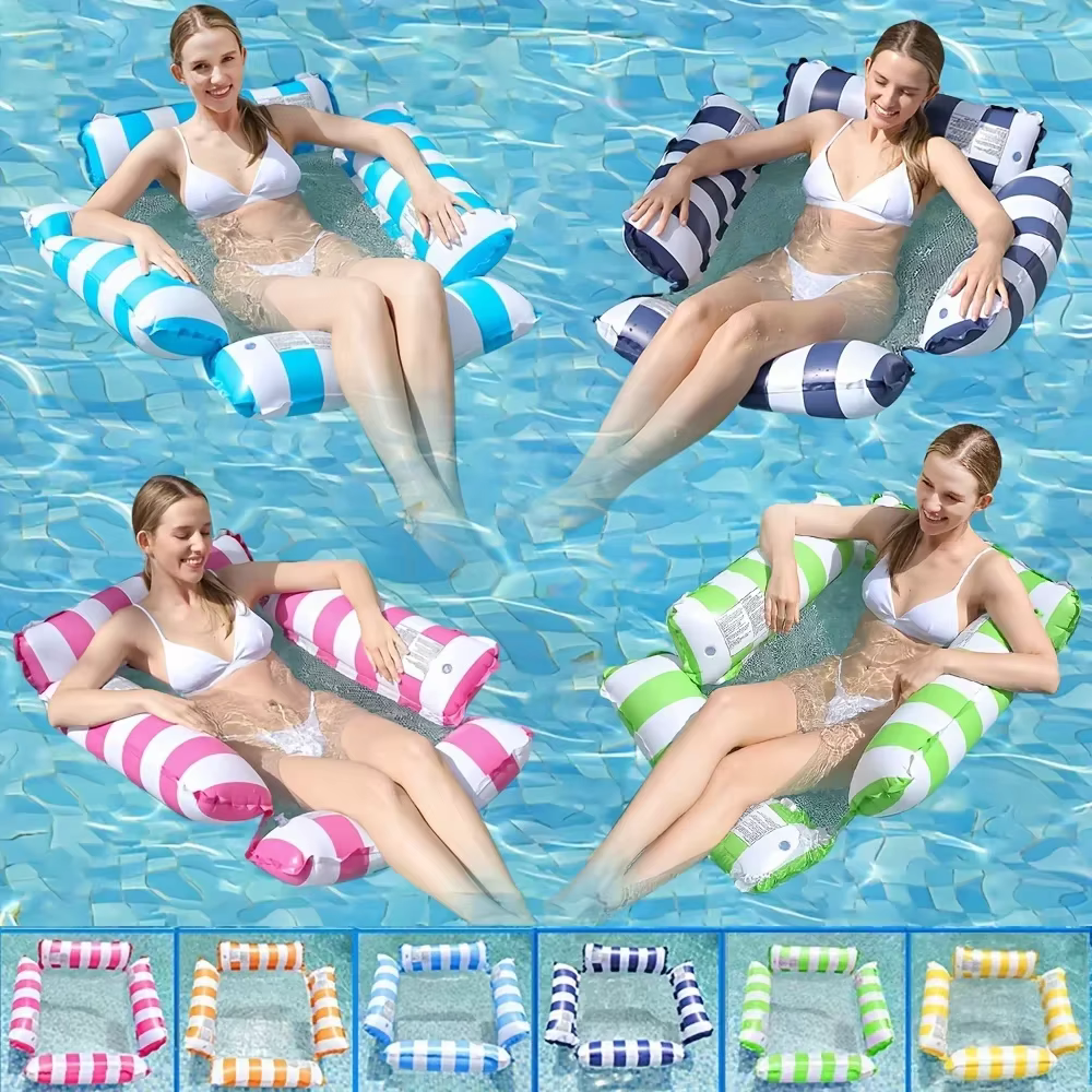Hamac d'eau 123x120cm, fauteuil inclinable flottant gonflable pour piscine/plage