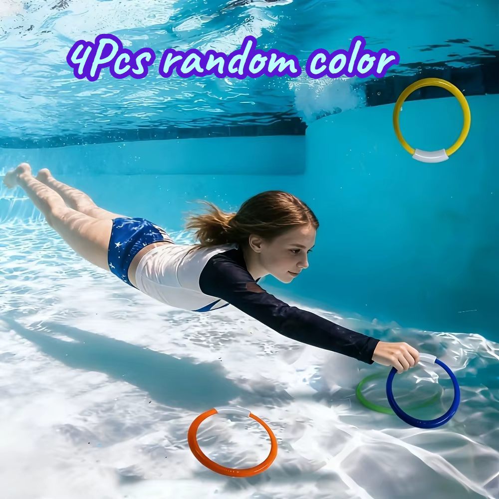 Anneaux de plongée colorés en 4 pièces pour les jeux de piscine pour enfants - jouets aquatiques facilement