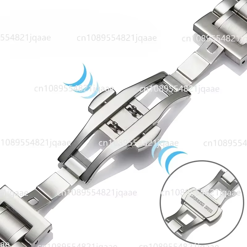 Bracelet en acier, chaîne de montre élégante et originale en acier inoxydable de couleur unie pour hommes, adapté aux bracelets à fermoir papillon