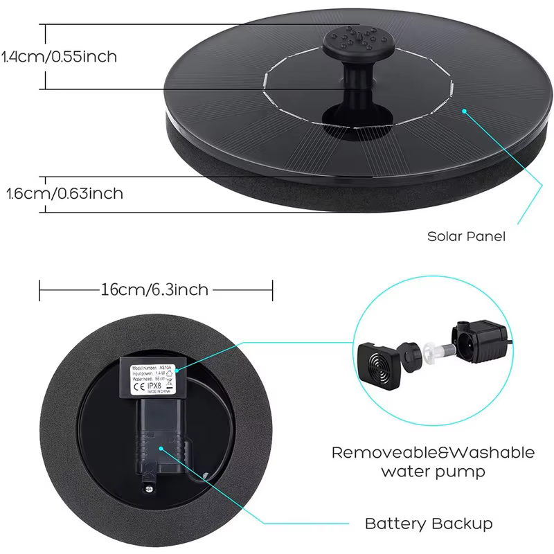 Mini fontaine à eau solaire pour piscine et sécuritaires