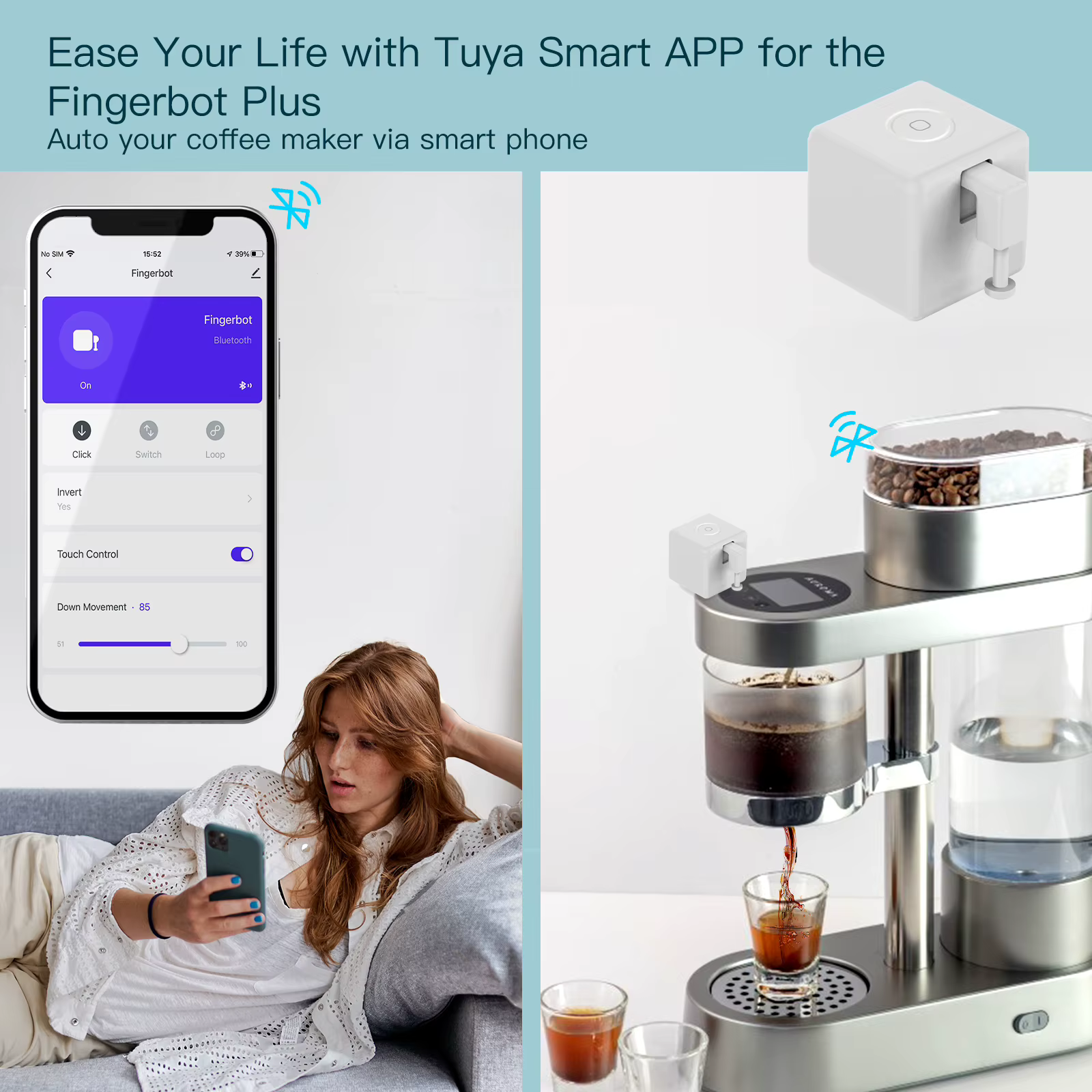 MOES Tuya Fingerbot : Pack d'outils de pression de boutons, nouveau robot doigt Bluetooth, application Smart Life, contrôle vocal automatique Alexa Google Home