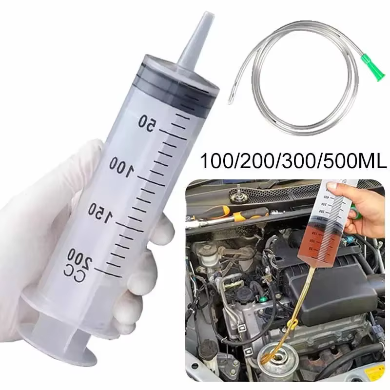 Seringue à grande capacité de vide 100/200/300/500 ml, seringue réutilisable, pompe à huile avec tuyau de 1 m, pompe de dosage pour l'alimentation des animaux de compagnie