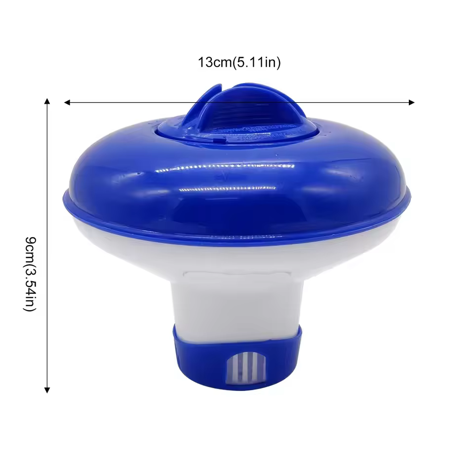 Dispositif de désinfection automatique flottant télescopique pour piscine de 5 pouces