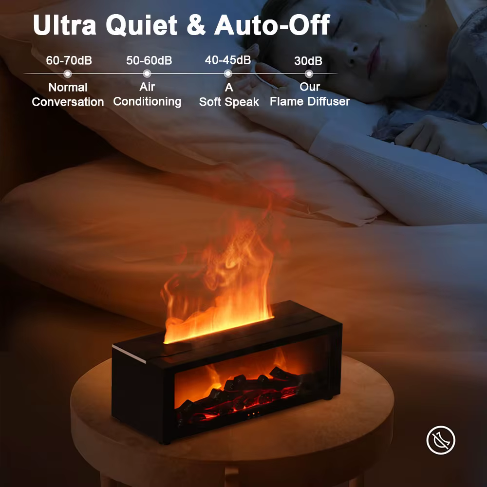 Humidificateur d'air huiles essentielles humidificateurs maison arôme humidificateur flamme diffuseur de parfum automatique avec lumière LED télécommande