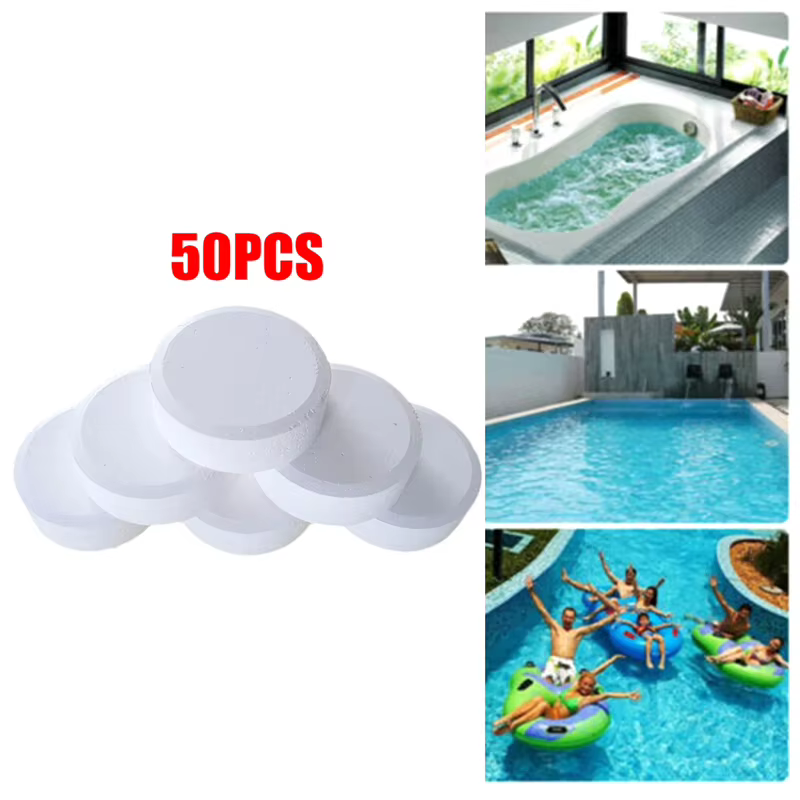 Bouteille de 50 tablettes pour livres de piscine