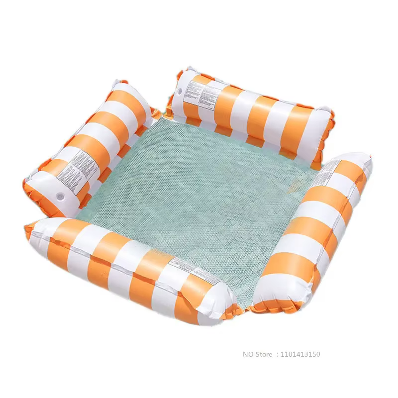 Nouveau Hamac à eau inclinable gonflable flottant matelas de natation mer anneau