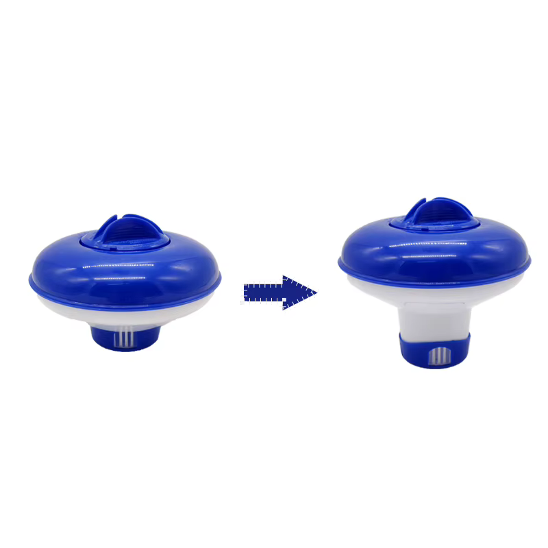 Dispositif de désinfection automatique flottant télescopique pour piscine de 5 pouces