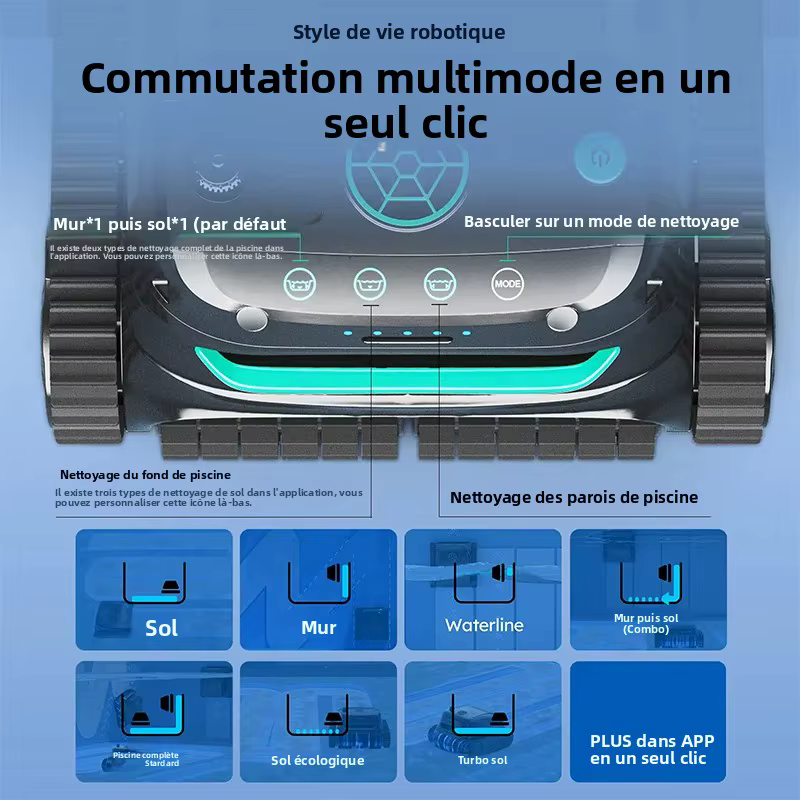 Robot nettoyeur de piscine sans fil WYBOT S2