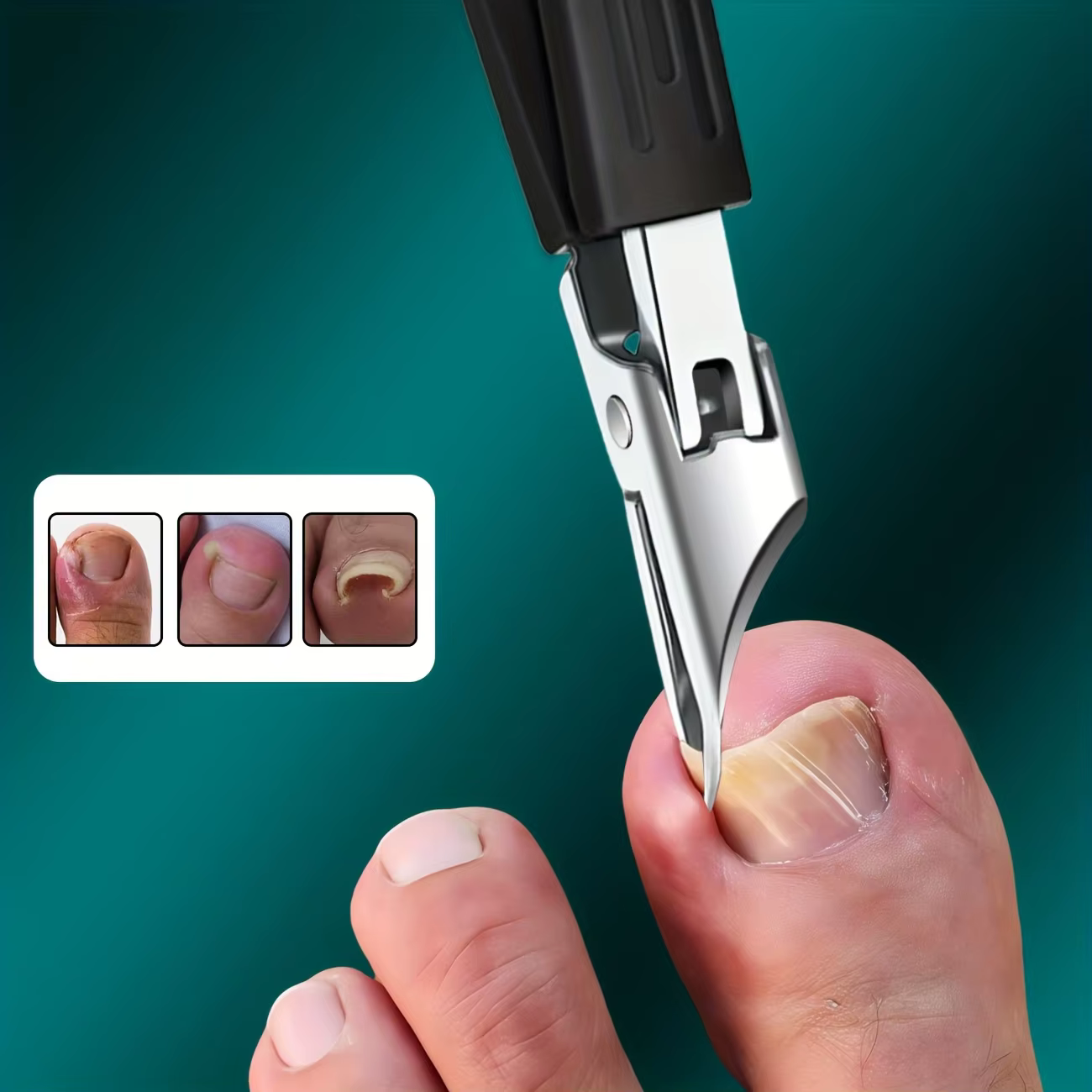 Coupe-ongles épais en acier inoxydable robuste, avec poignée souple de sécurité, lame ultra-affûtée inclinée à 25 degrés, pour seniors, anti-éclaboussures