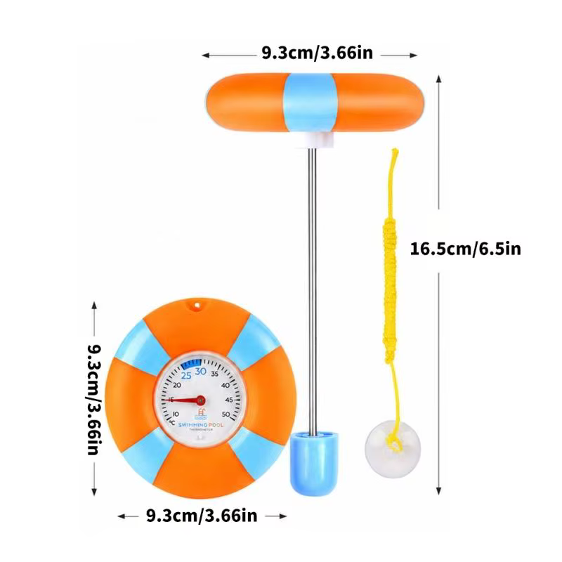 Thermographe piscine flottant avec pointeur analogique sonde en acier inoxydable