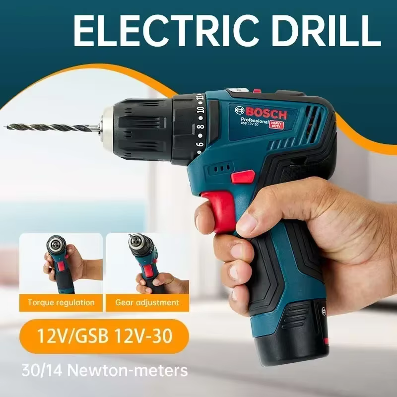 Perceuse électrique professionnelle Bosch-GSB 12V-30, visseuse sans fil, robuste, multifonctionnelle, pour la maison, tournevis, bricolage
