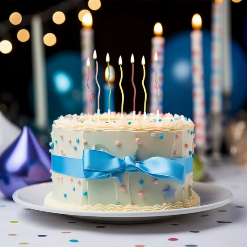 Bougies à gâteau d'anniversaire, bougies à gâteau incurvées sans fumée, bougies à bobine bouclées longues pour gâteau d'anniversaire, fournitures de fête de mariage
