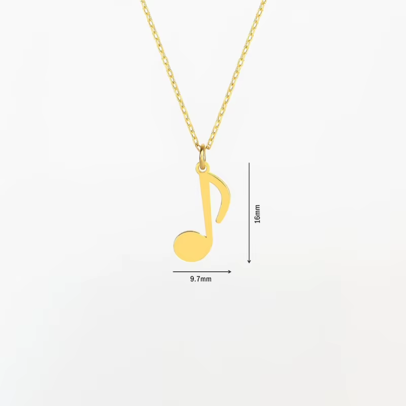Collier avec pendentif note de musique, chaîne en acier inoxydable, symbole musical, cadeau pour femme et homme, bijoux en acier inoxydable, vente en gros, nouveauté