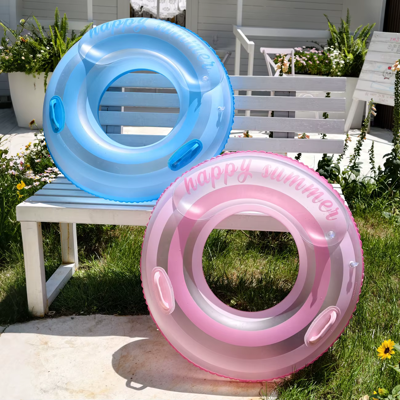 Flotteurs gonflables pour piscine et lac - Bouées rayées