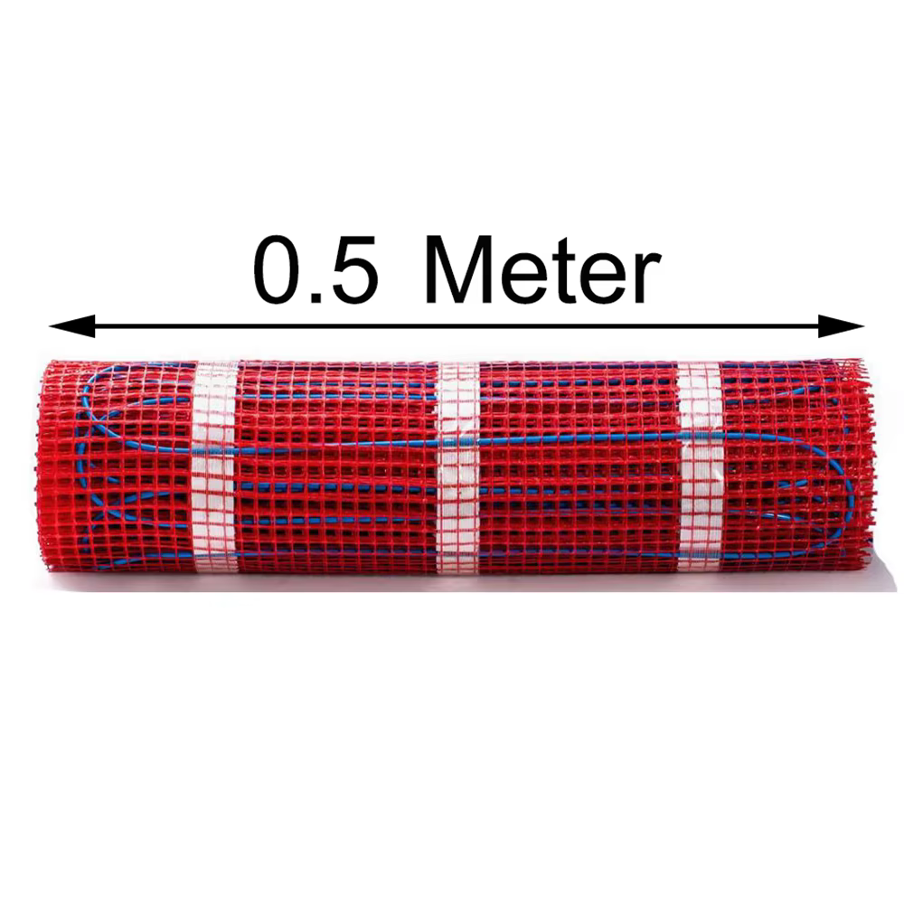 230V 150W/M2 électrique radiant sol double noyau chauffage fibre de verre maille tapis Kit système pour carrelage céramique porcelaine pierre