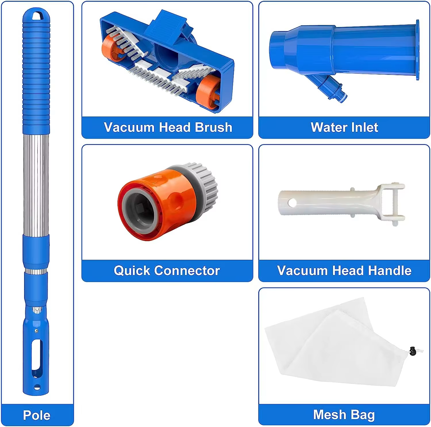 Aspirateur de piscine subaquatique portable 40 pouces avec brosse