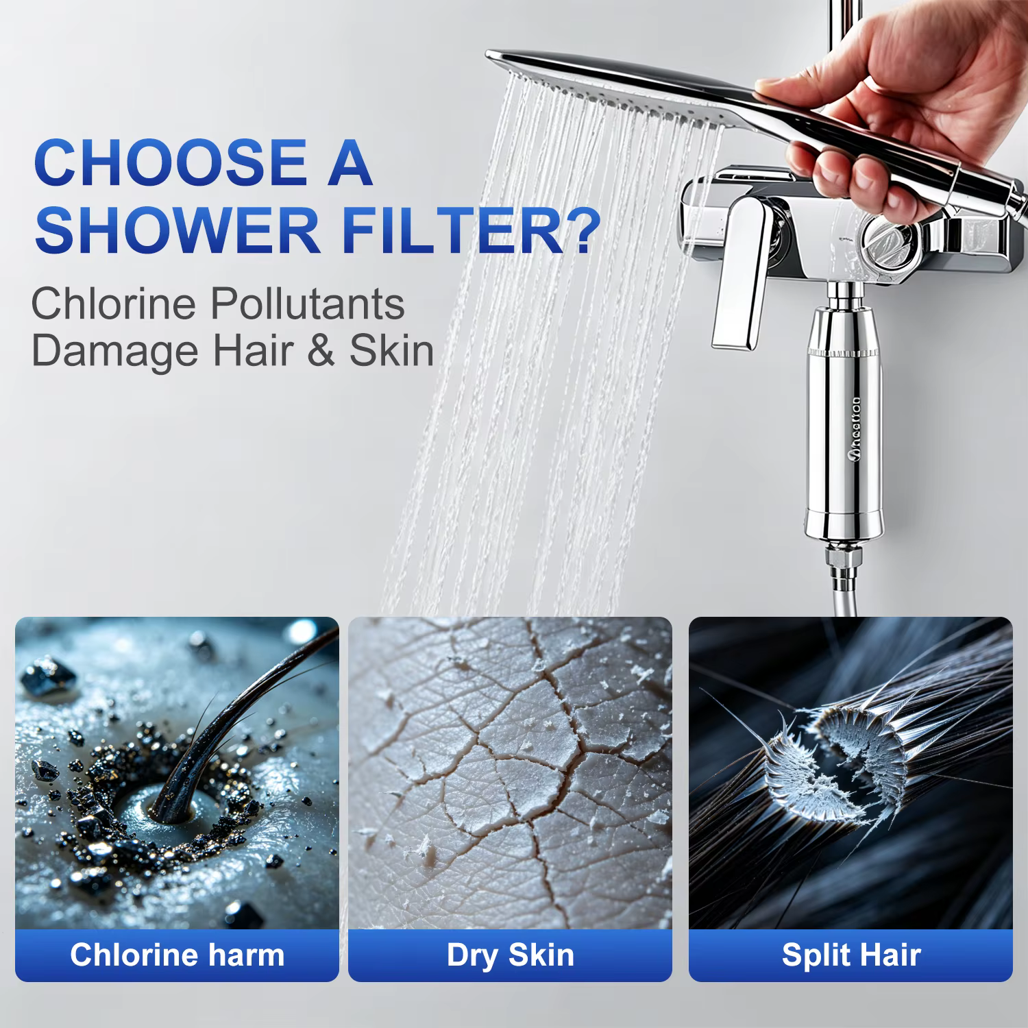 Filtre purificateur d'eau de douche Wheelton SPA pour éliminer le chlore