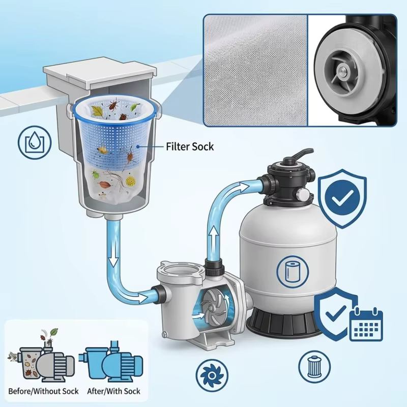 Chaussettes filtrantes pour skimmer de piscine