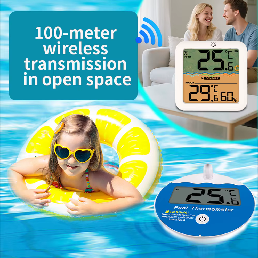 Thermomètre de piscine 2 en 1