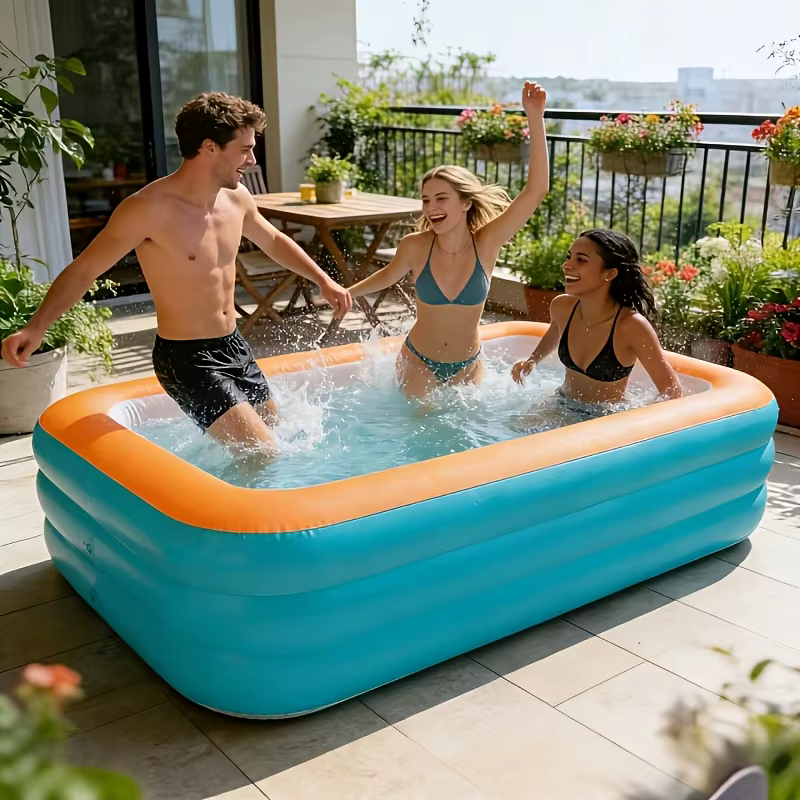 Piscine gonflable en PVC à trois couches de 2,1 m/1,8 m/1,5 m, grande piscine gonflable, idéale pour les vacances d'été