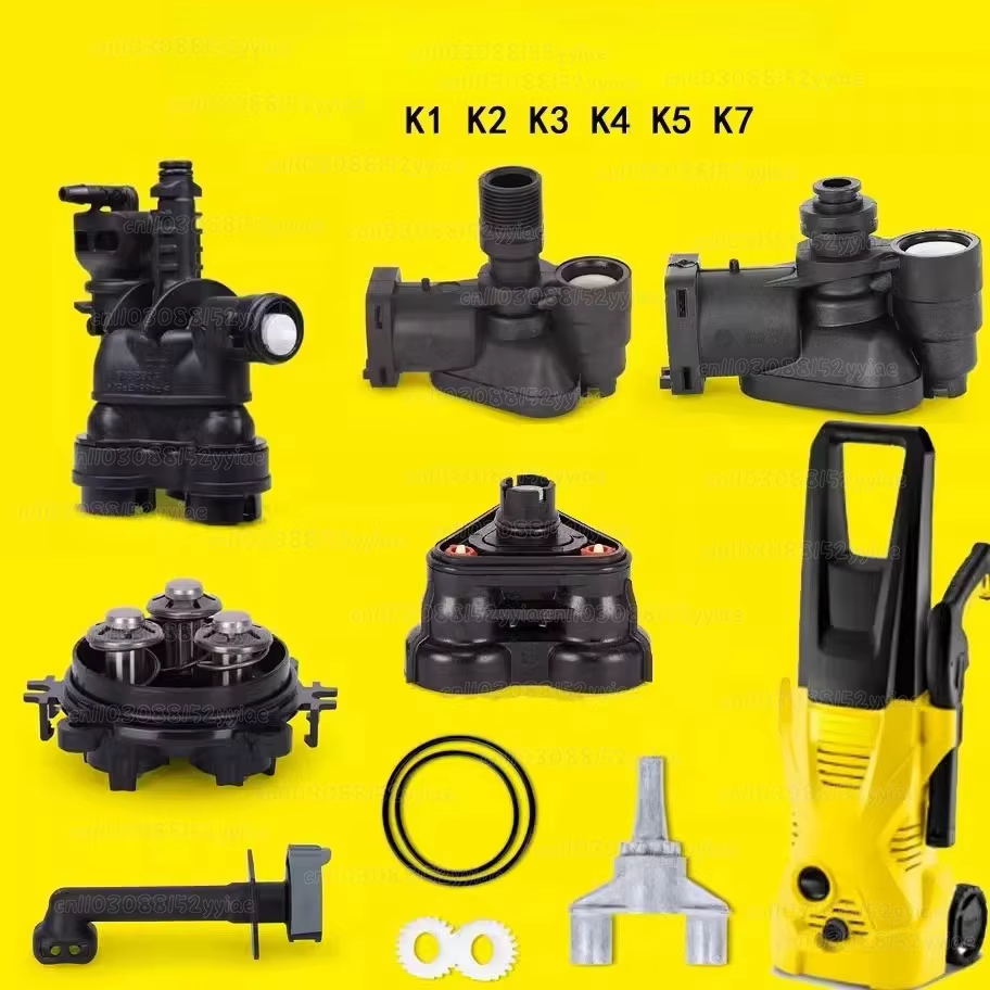 Tête de pompe K3, Siège de pompe K4, Valve K5, Joint d'étanchéité K7, Collecteur de sortie pour accessoire de lavage auto Karcher K2