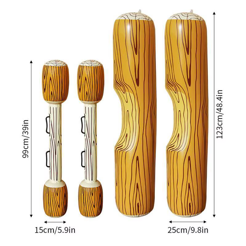 Ensemble de bâtons gonflables effet bois pour bataille aquatique