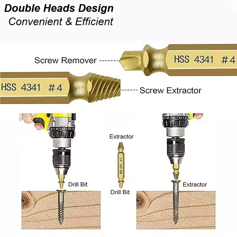 Jeu d'extracteur de vis endommagé, foret HSS, dissolvant cassé dénudé, petit Kit de retrait facile et rapide, outils électriques de démolition faciles