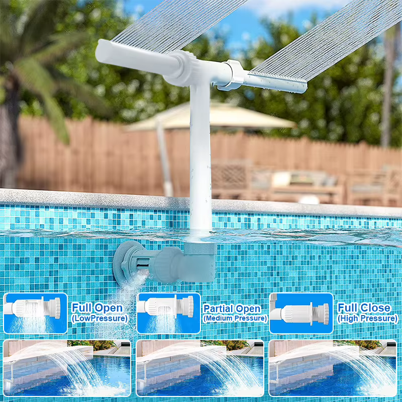 Fontaine de piscine avec lumières LED