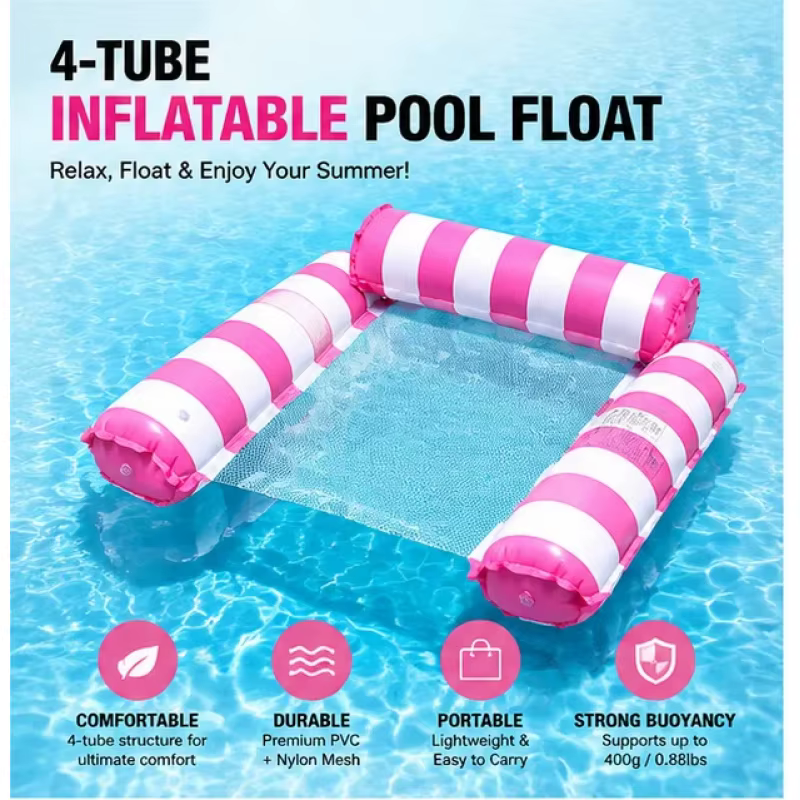 Hamac flottant gonflable d'été compact pour piscine privée