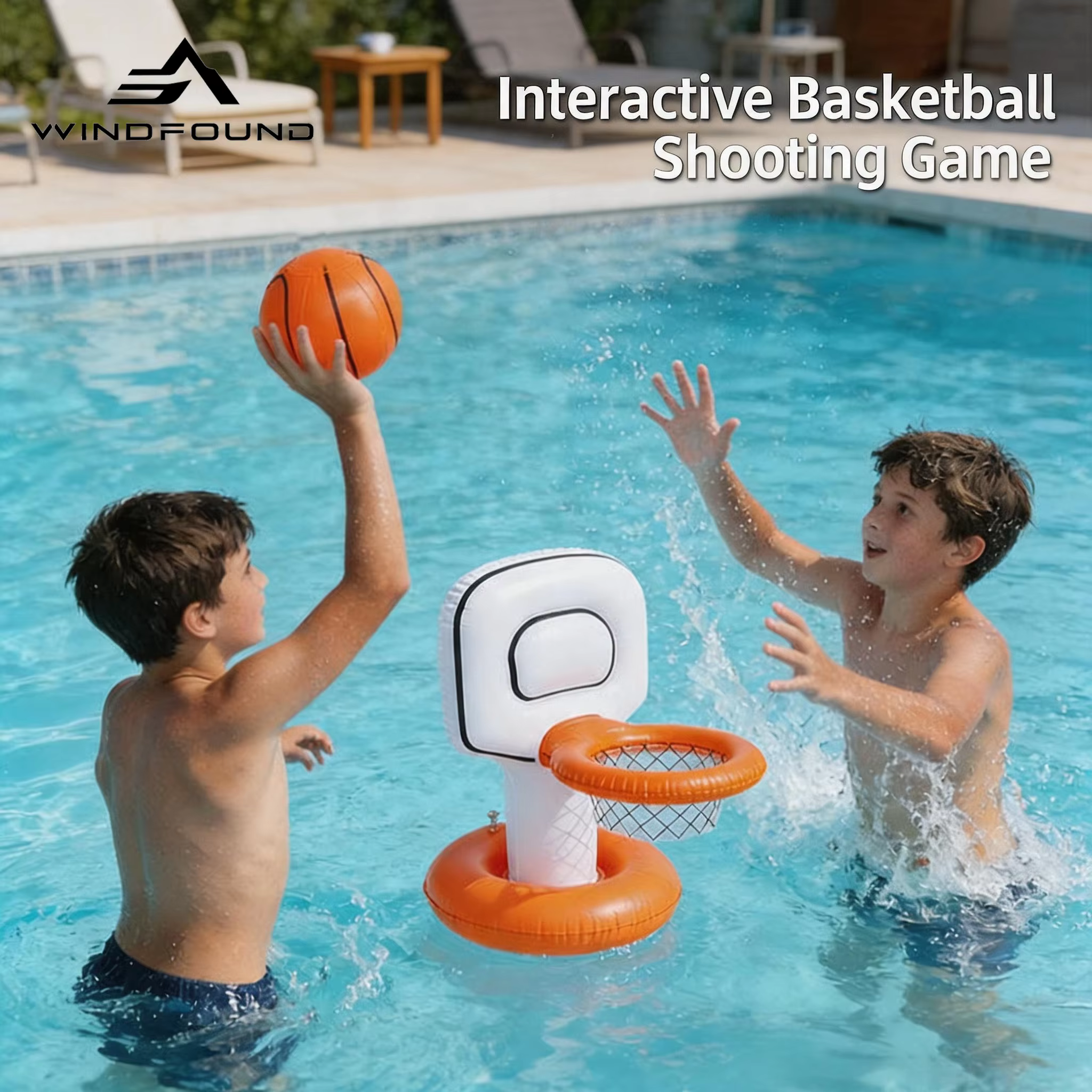 Jouet de basket-ball gonflable flottant sur l'eau avec mini ballon