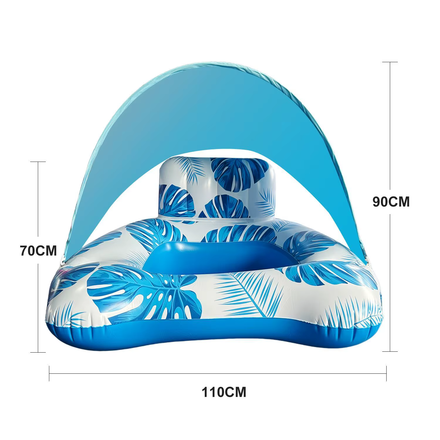 Chaise Flottante en Forme de U pour Adulte, Nucleo Gonflable pour Piscine, Protection Solaire, Lit