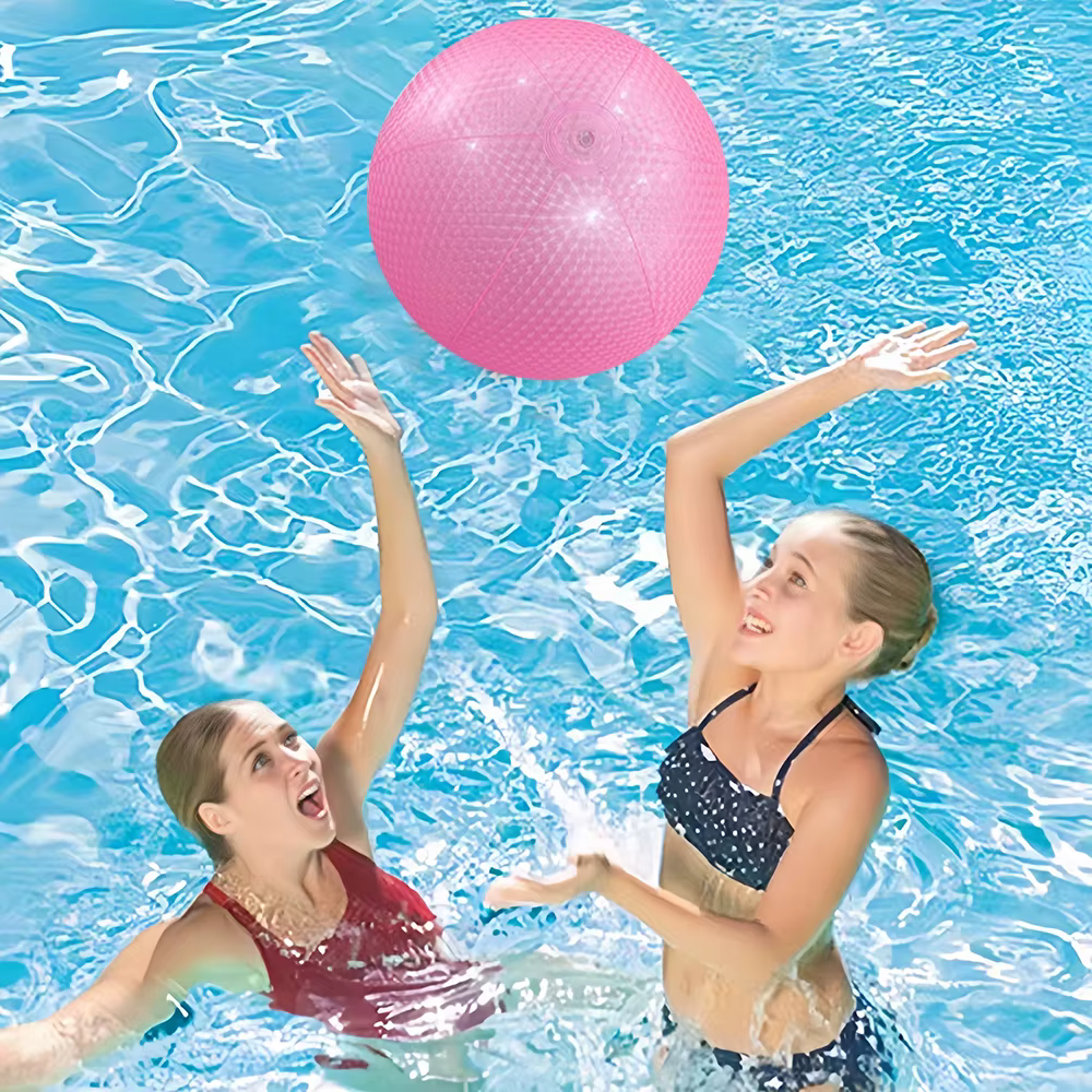 Ballon de plage gonflable en perles colorées