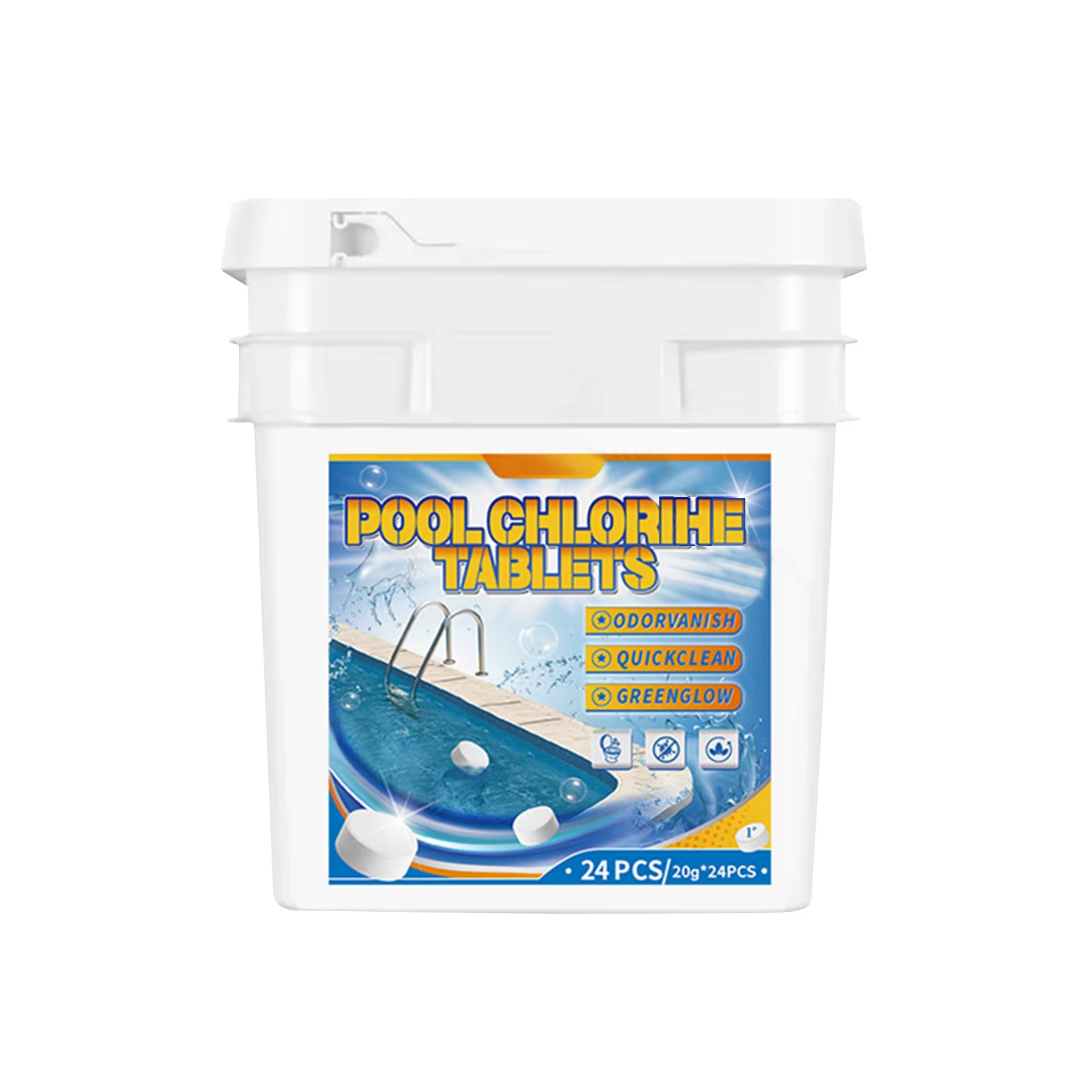 24 pièces/bouteille comprimé chlore brome comprimés nettoyant natation Spa ménage piscine fournitures de nettoyage