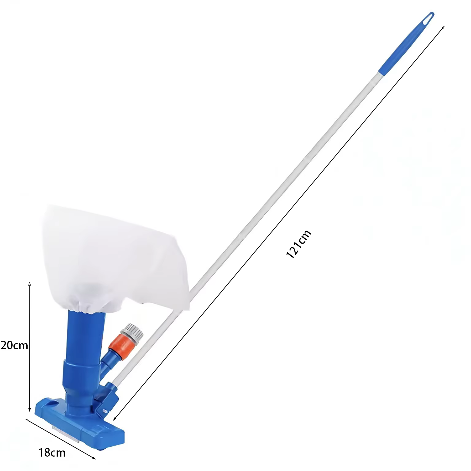 Tête d'aspirateur de piscine avec sac de brosse