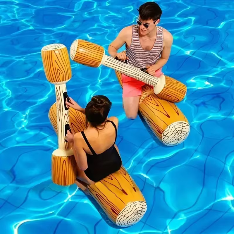 Ensemble de bâtons gonflables effet bois pour bataille aquatique