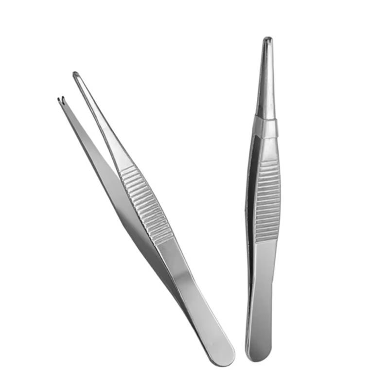 Pincettes droites professionnelles, pincettes chirurgicales, pincettes à pouce en tissu, pincettes en acier inoxydable pour