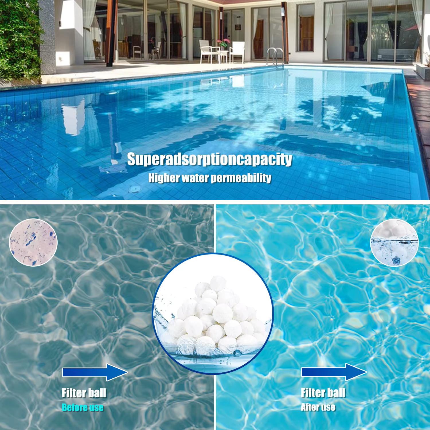 Les boules filtrantes de piscine de 700g peuvent remplacer le sable filtrant de 25kg