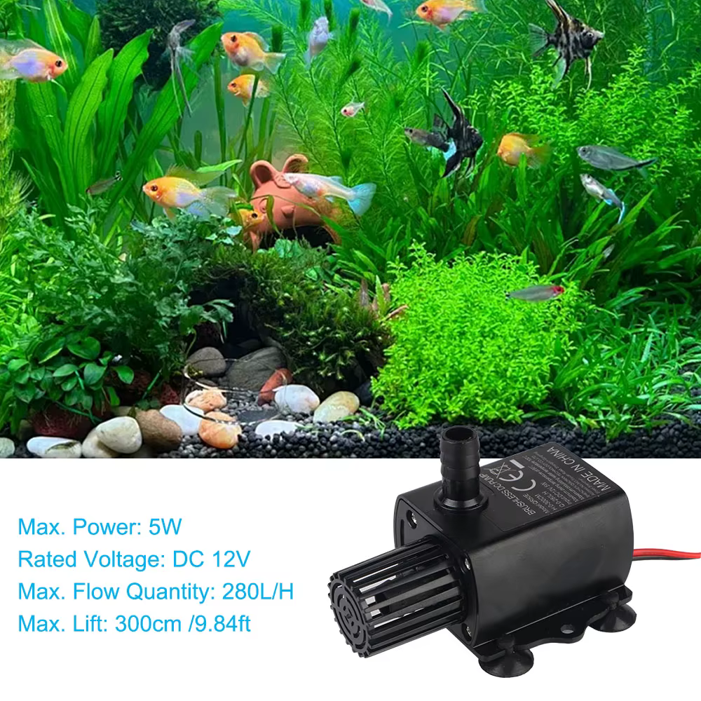 Durable 280L/H ascenseur 300cm Submersible DC12V 5W Mini pompe à eau sans brosse fontaine Aquarium circulation Ultra-silencieux étanche