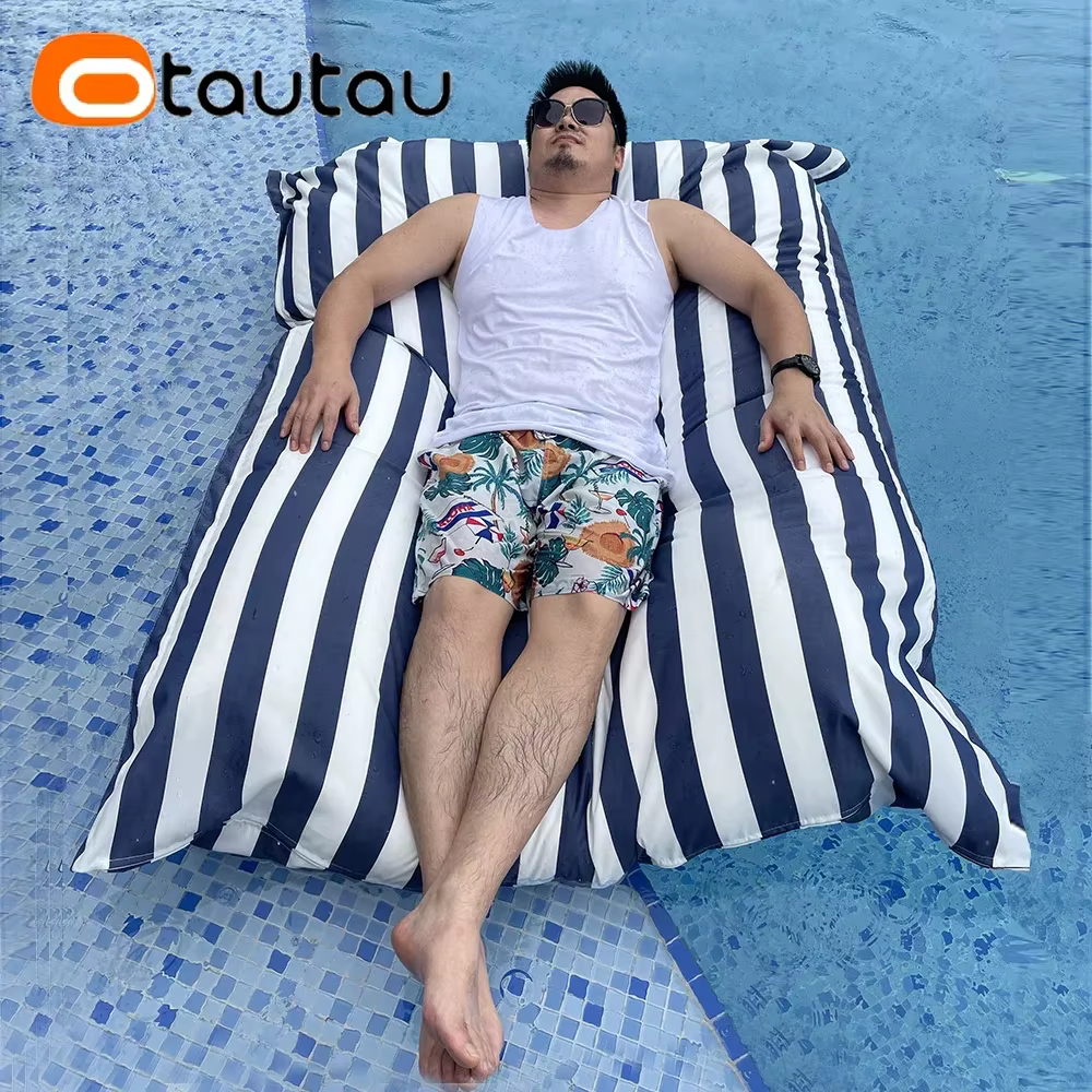 OTAUTAU 140x180 cm Housse de pouf flottante pour piscine DD096【Pas de remplissage! Besoin d'acheter