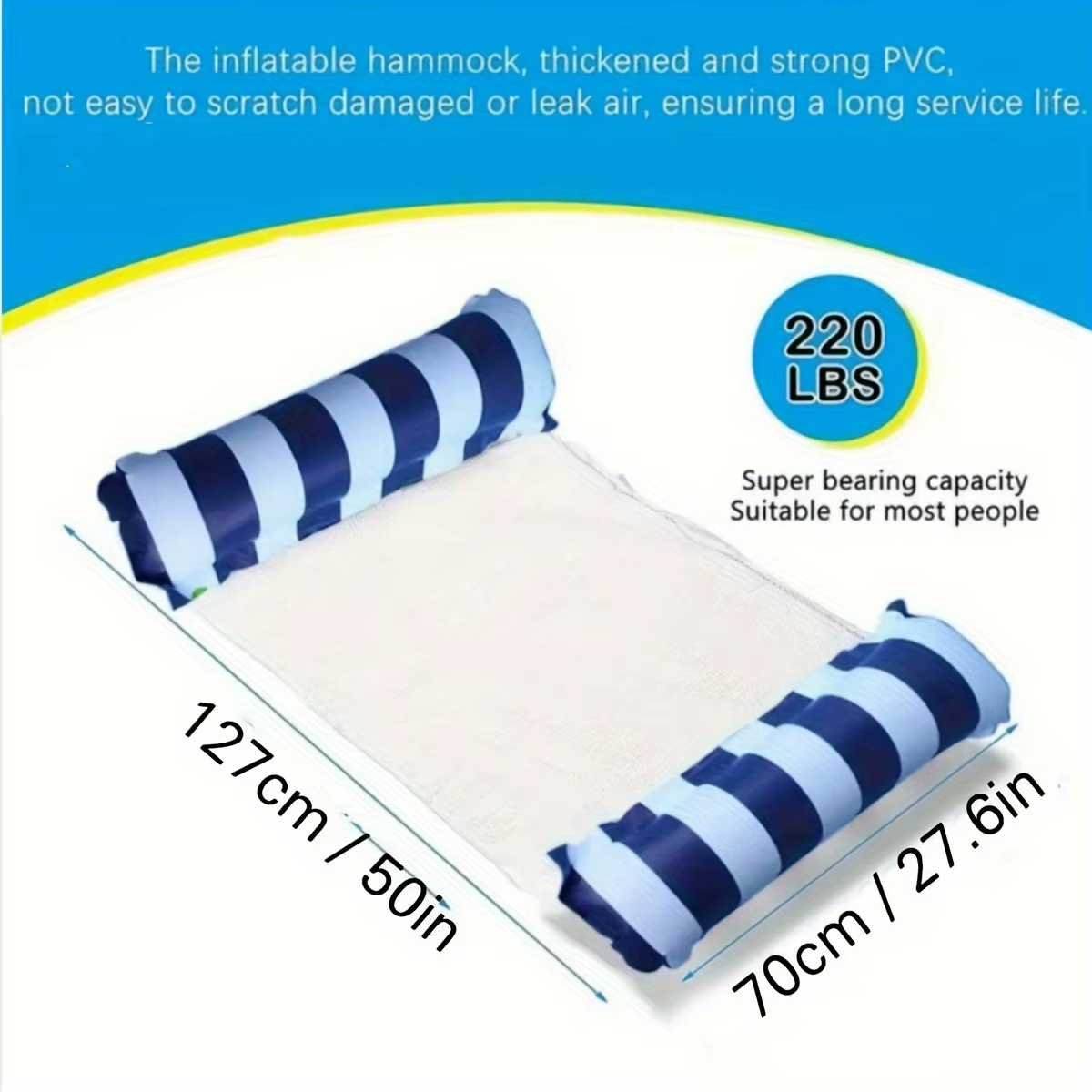 Chaises longues de piscine à rayures de qualité supérieure – Matelas de bain de soleil durables
