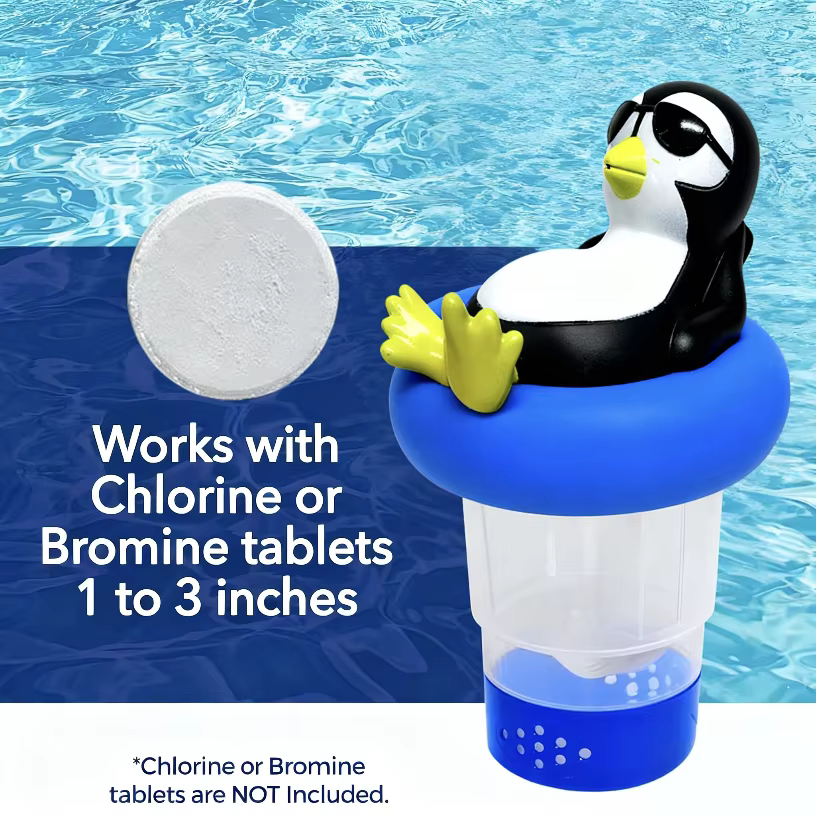 Distributeur de chlore flottant pour piscine (pingouin)